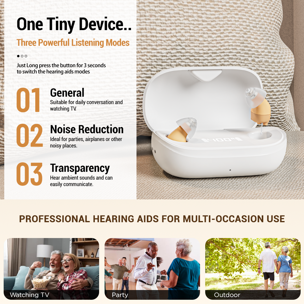 STZ Minitone ™ Rechargeable CIC hearing aids (Digital 16 channels chip)