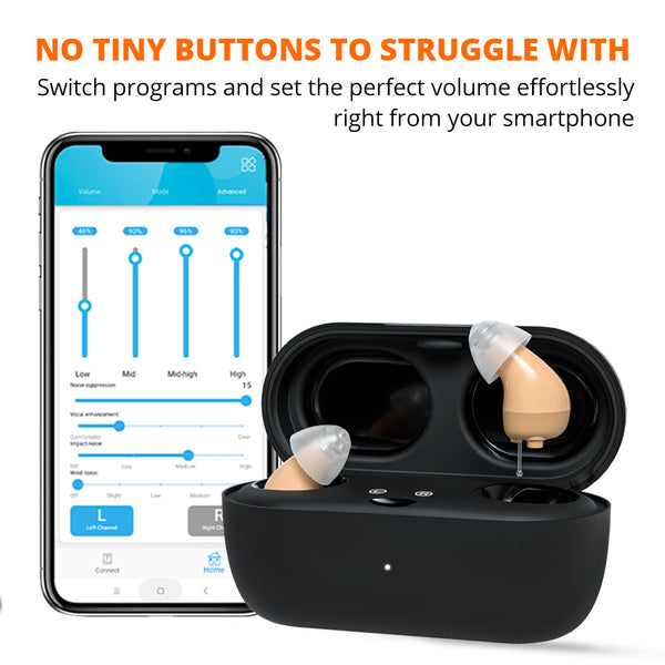 Minitone Pro - Discreet Rechargeable CIC Hearing Aids (App Controled) - Steezia