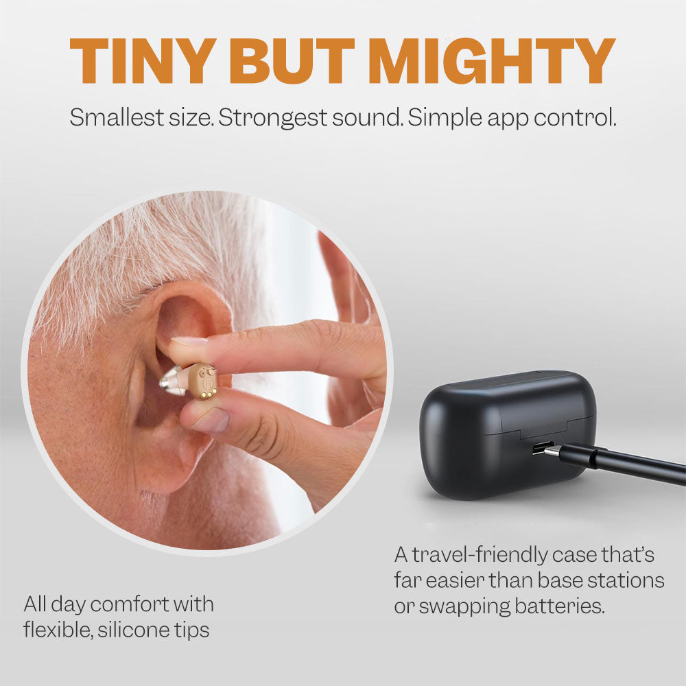 Minitone Pro - Discreet Rechargeable CIC Hearing Aids (App Controled) - Steezia
