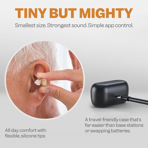 Minitone Pro - Discreet Rechargeable CIC Hearing Aids (App Controled) - Steezia