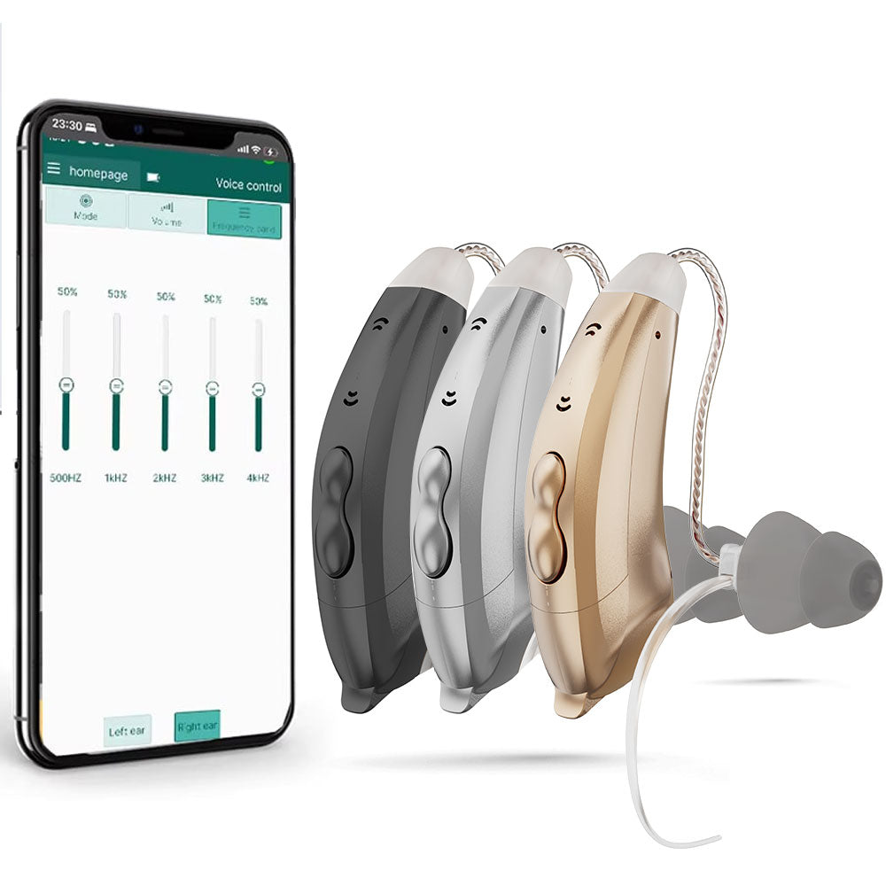 Behind ear hearing aids, Bluetooth with App control (Ref: SF101)